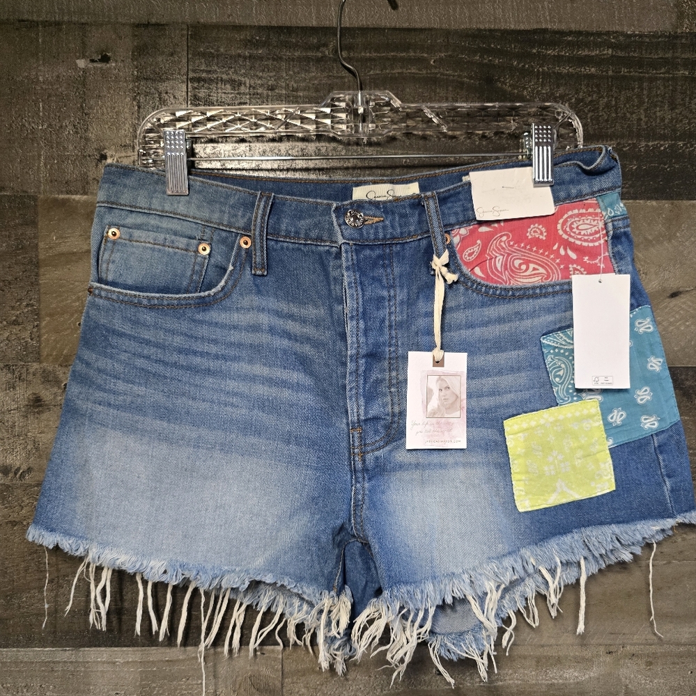 Jessica Simpson Bandana Patch Denim Shorts